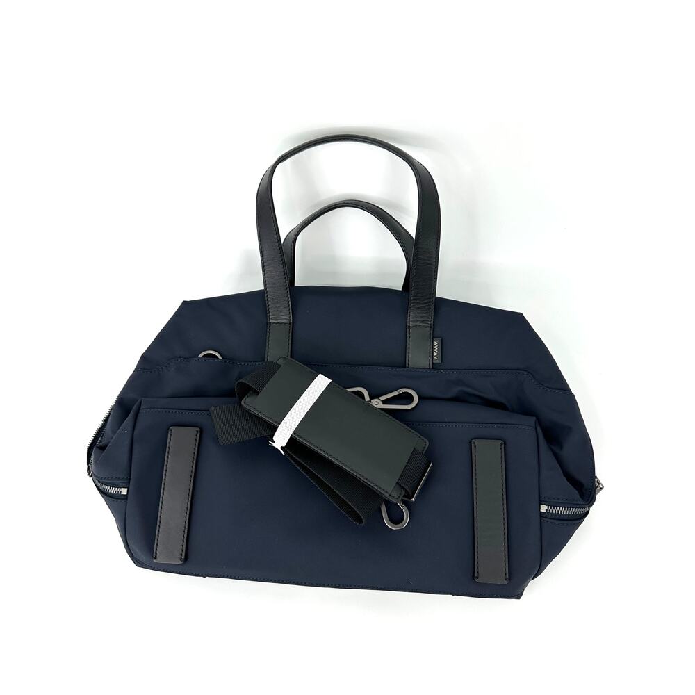 Away The Everywhere Bag Navy Blue Nylon Leather Trim w/ Shoulder Strap 20L - Picture 9 of 9